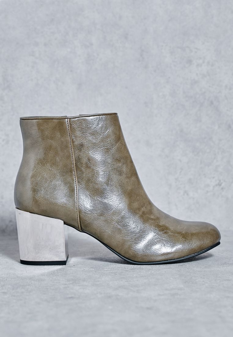 Silver Heel Ankle Boots