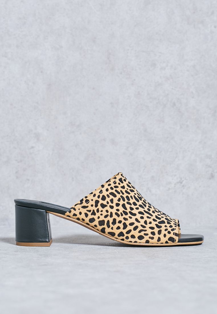 Nino Leopard Print Mule Sandals