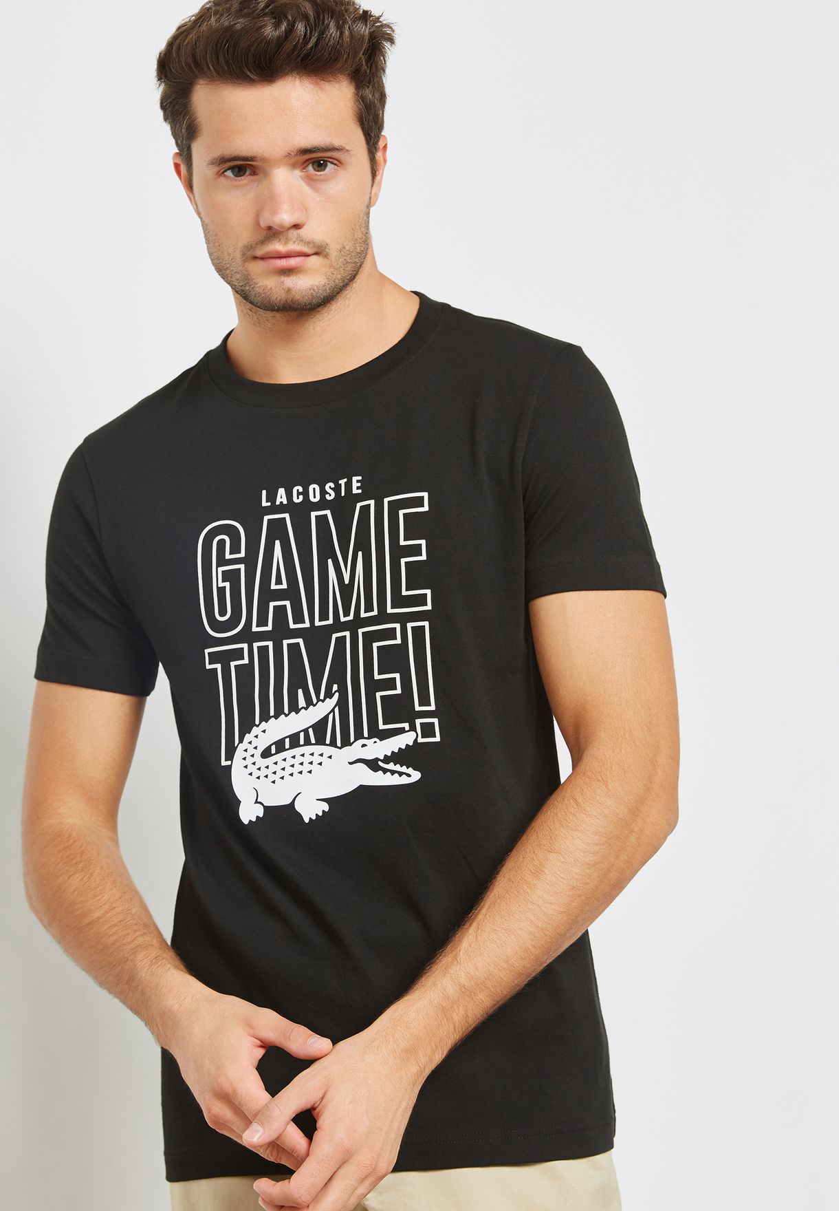 Buy Lacoste black Game Time T-Shirt for 