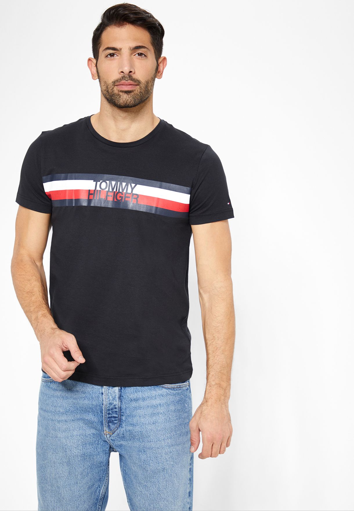 tommy hilfiger black crew neck