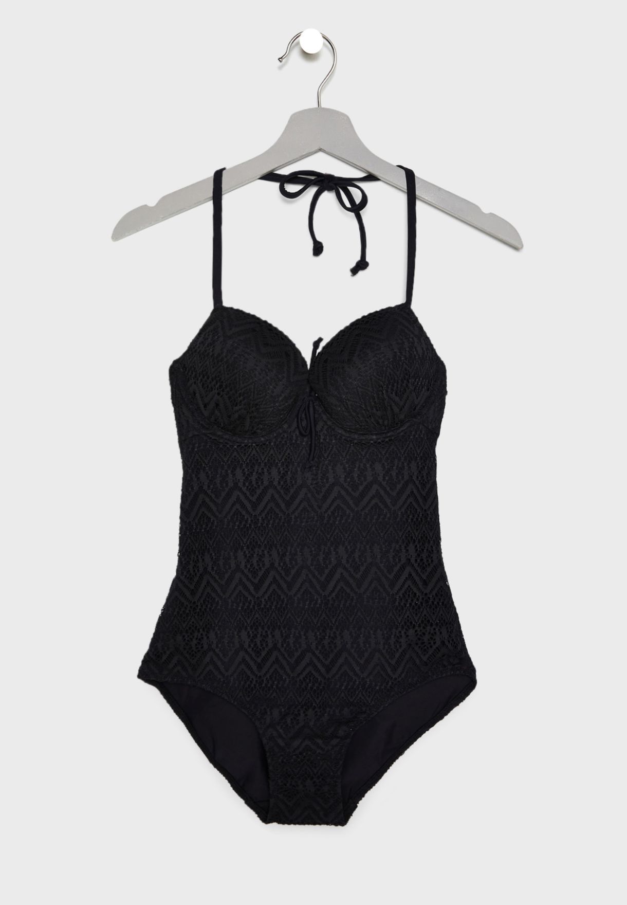 black cupped swimsuit