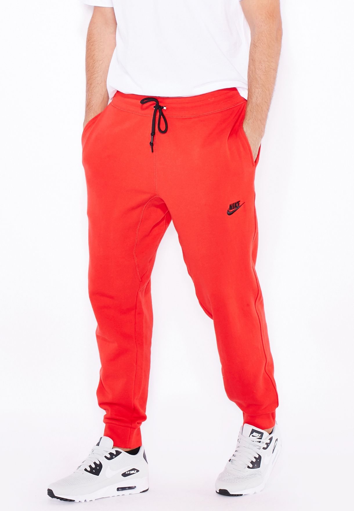 Buy Nike red AW77 FT Cuffed Sweatpants 