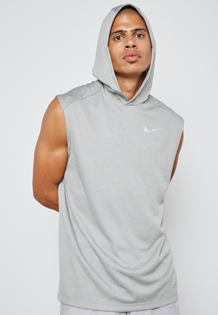 Buy Nike Grey Dri-Fit Sleeveless Hoodie For Men In Mena, Worldwide