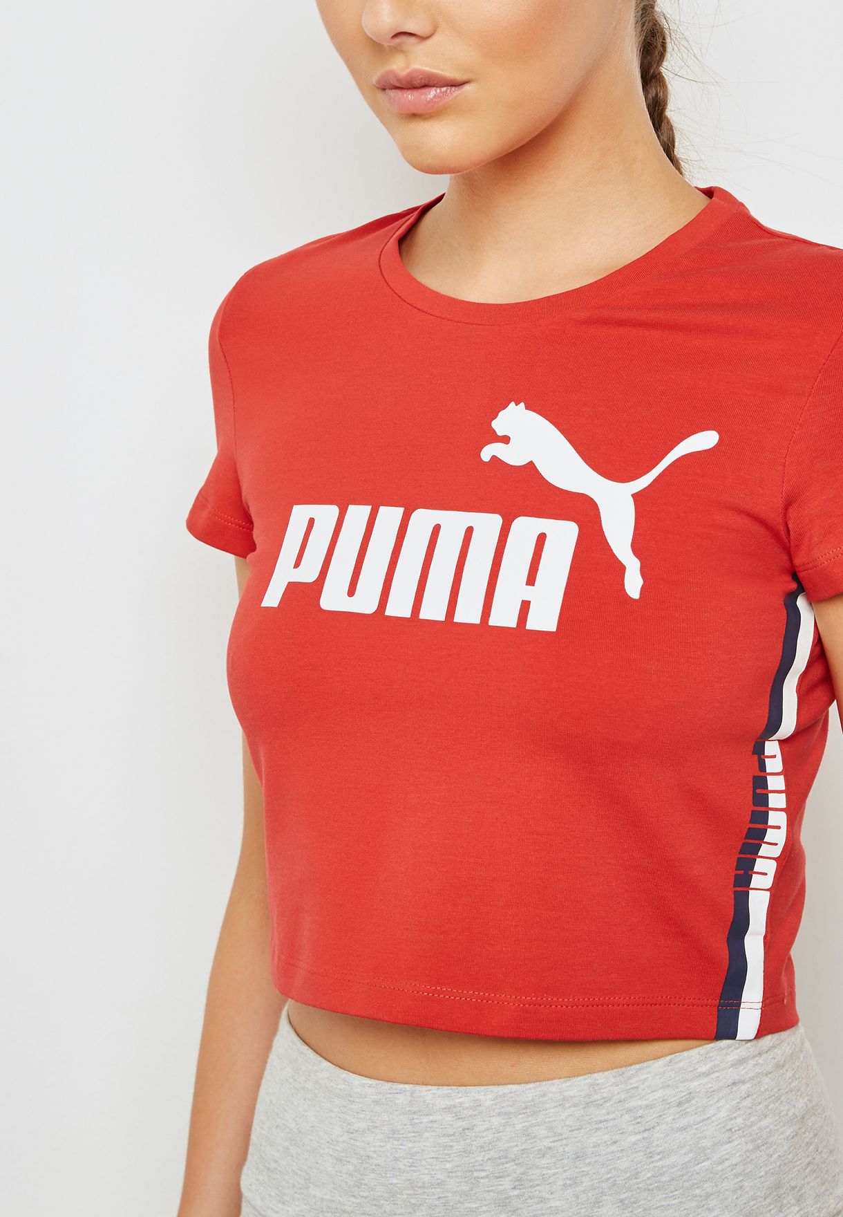 puma tape logo cropped tee