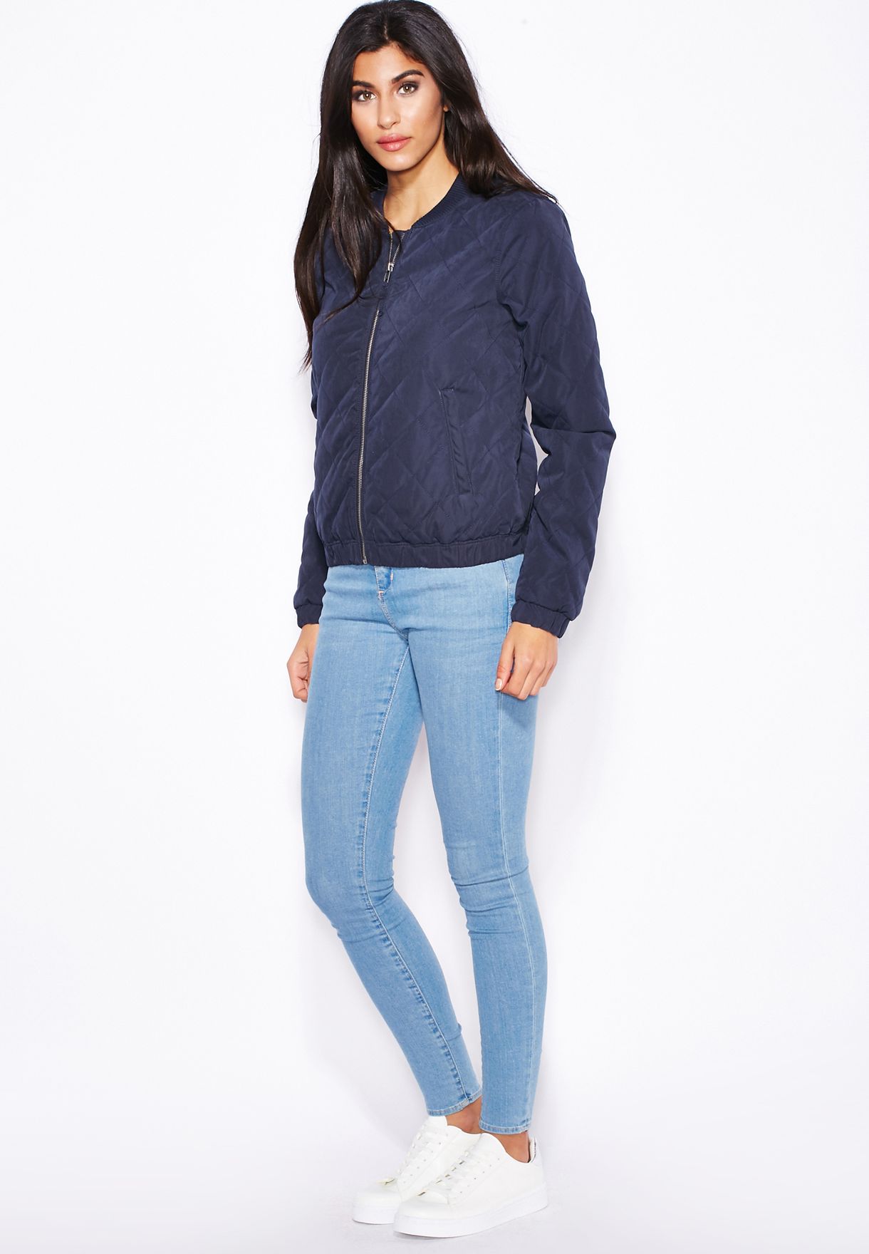 Buy Jacqueline De Yong blue Quilted Bomber for in MENA, Worldwide