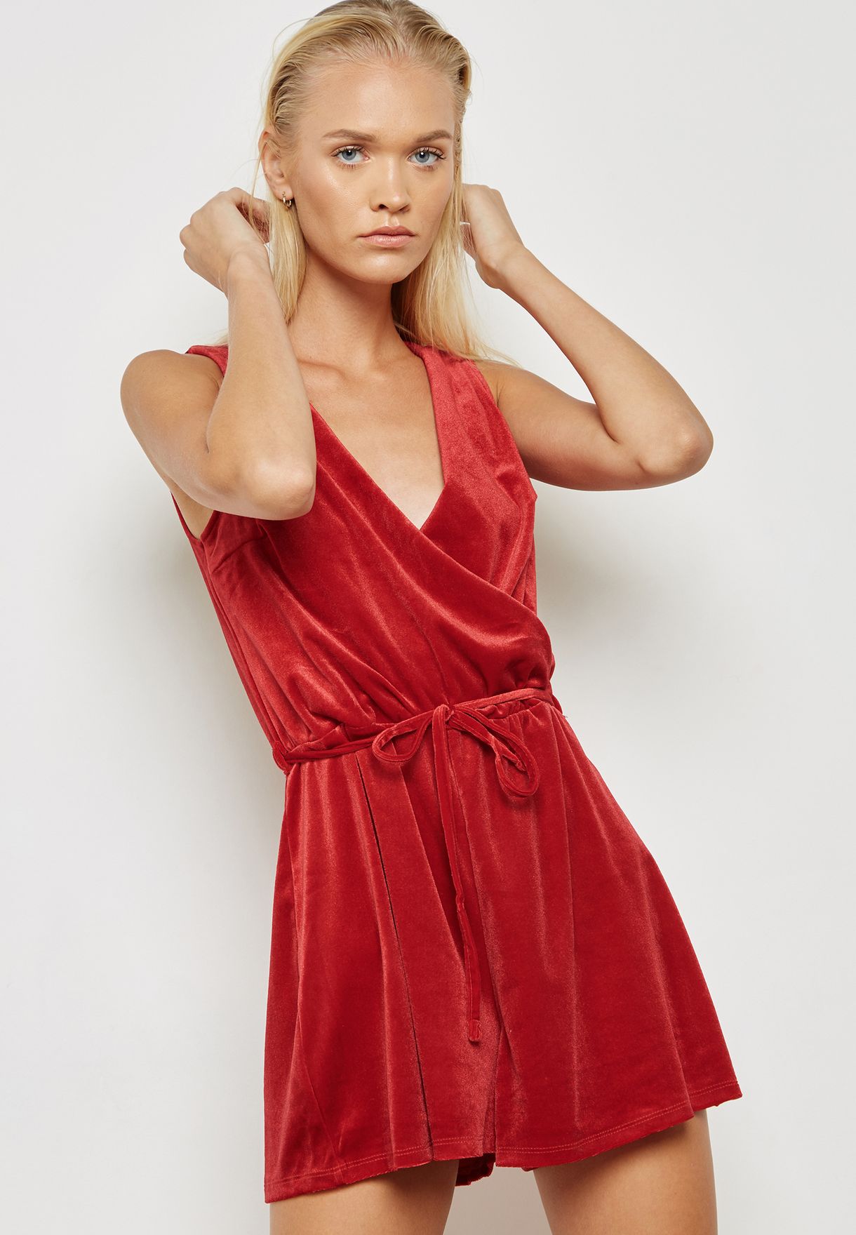 miss selfridge red playsuit