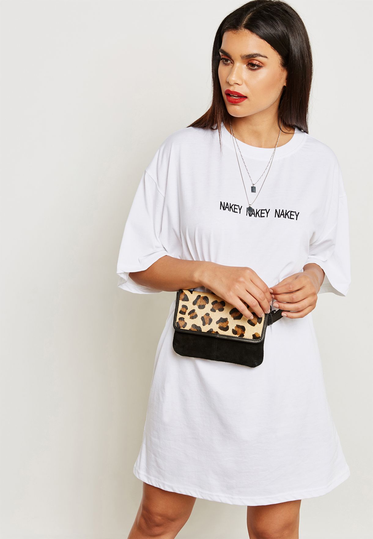 white slogan t shirt dress