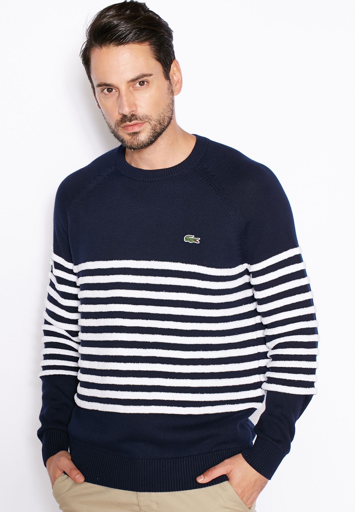 lacoste sweater striped