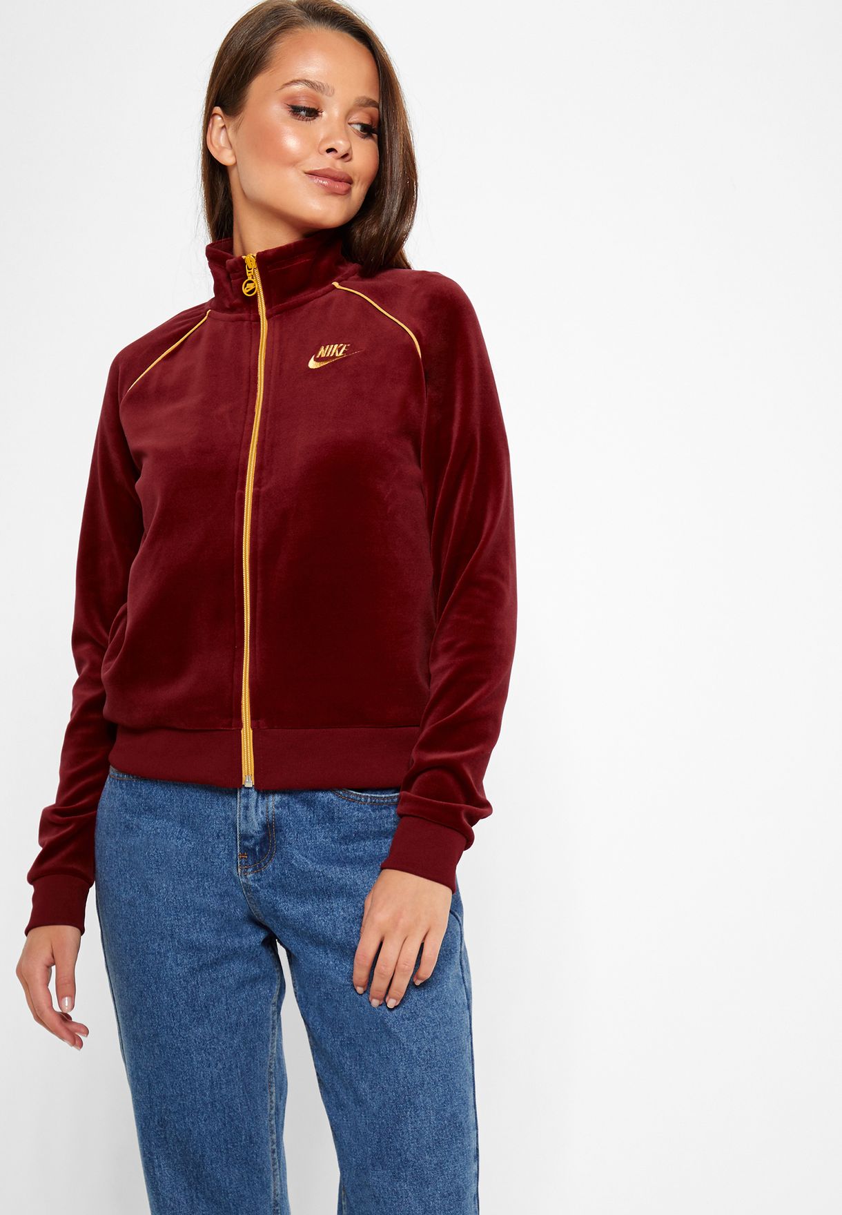 Buy Nike red Velour Track Jacket for 