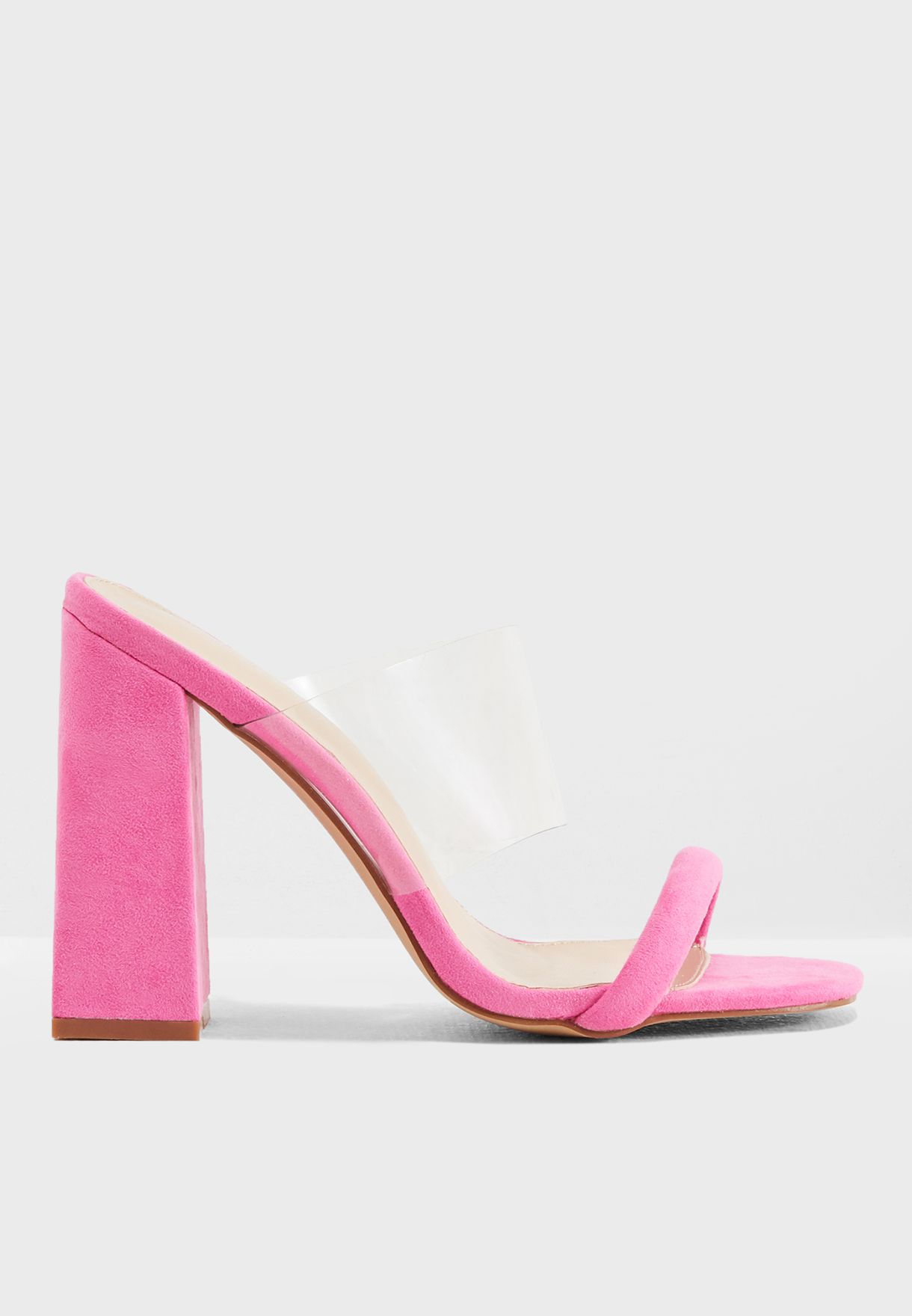 public desire perspex block heels