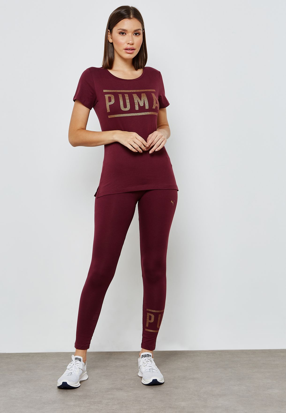 burgundy puma leggings