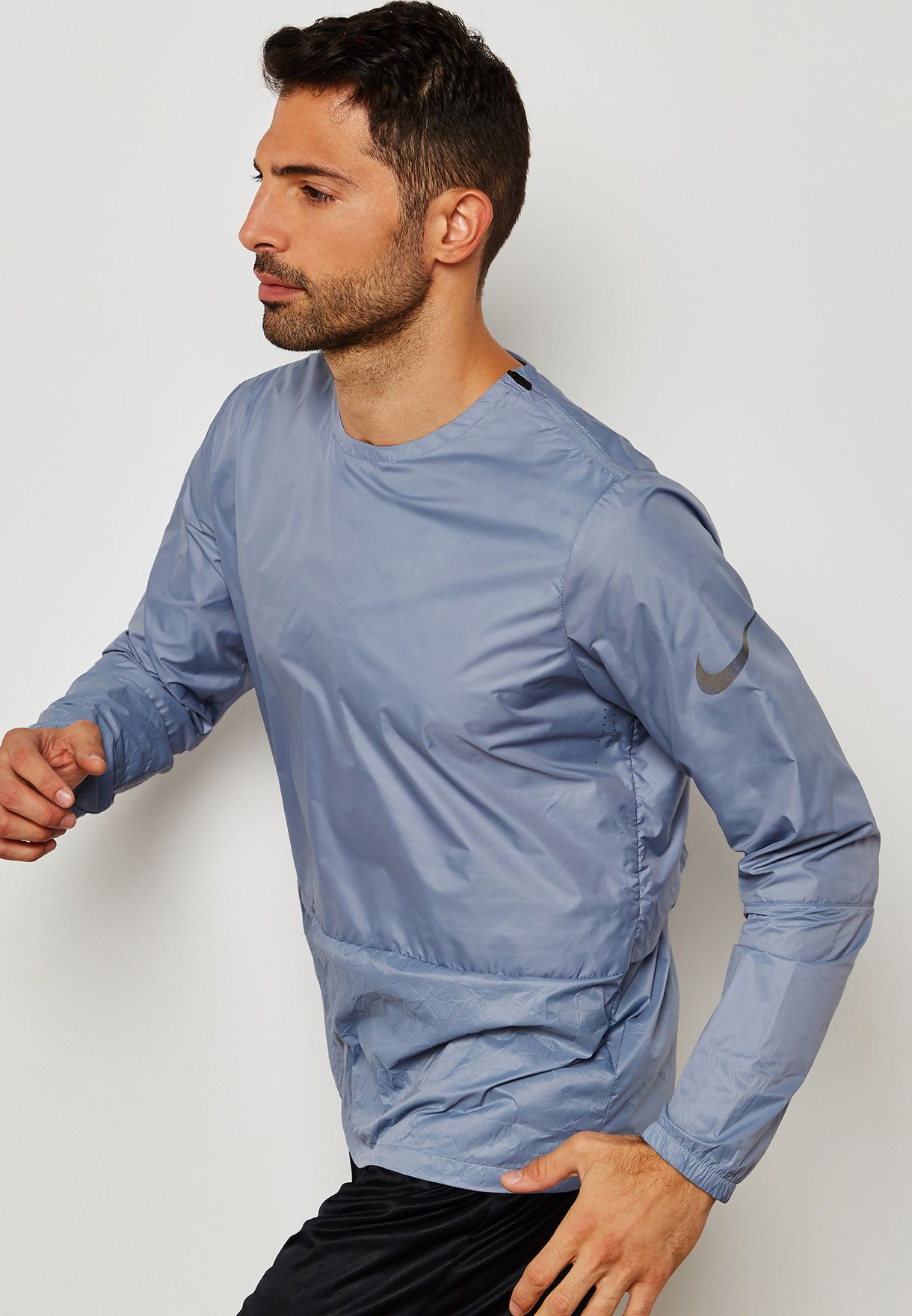 Nike grey Crinkle Crew Jacket for Men 
