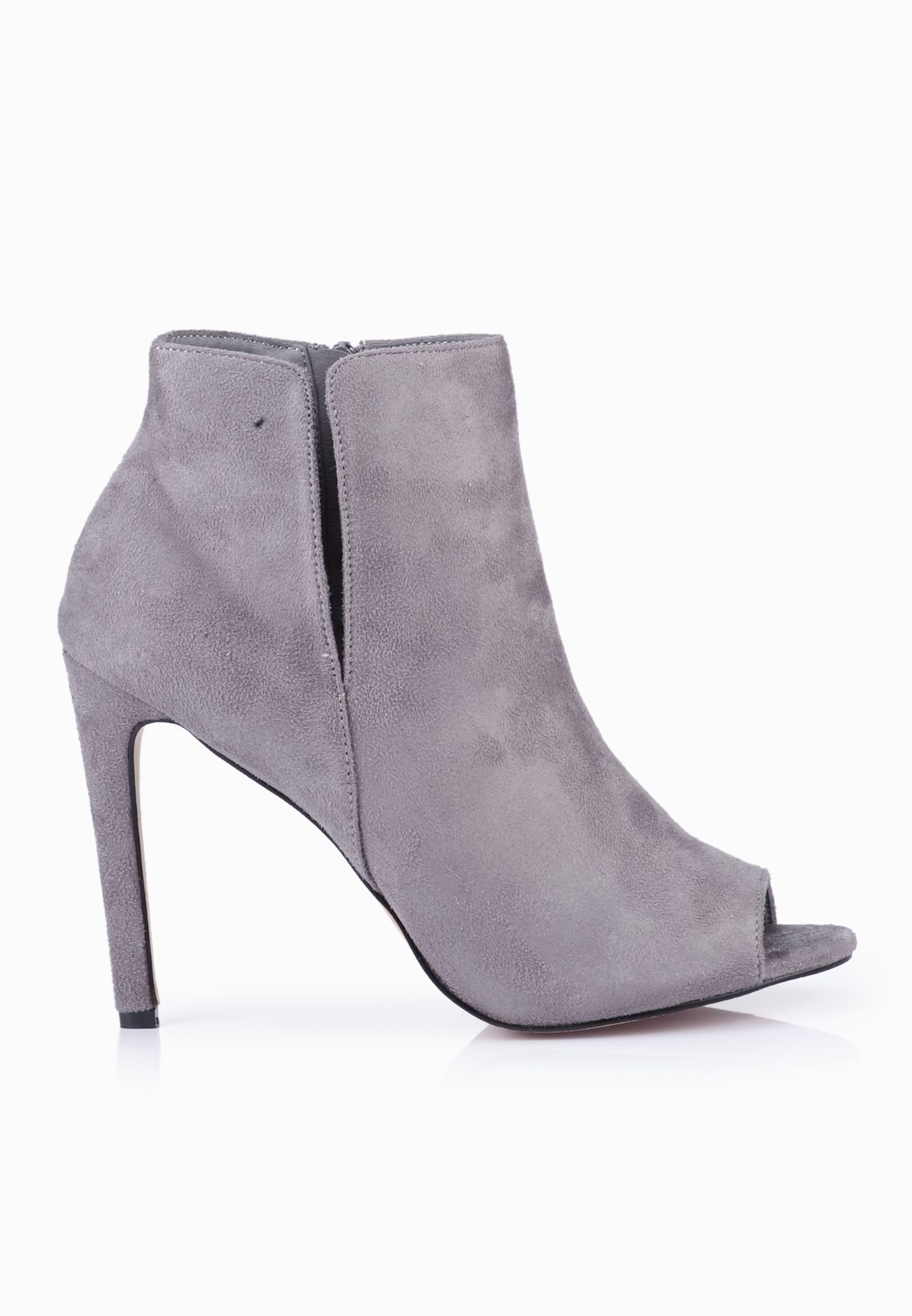 grey cut out booties