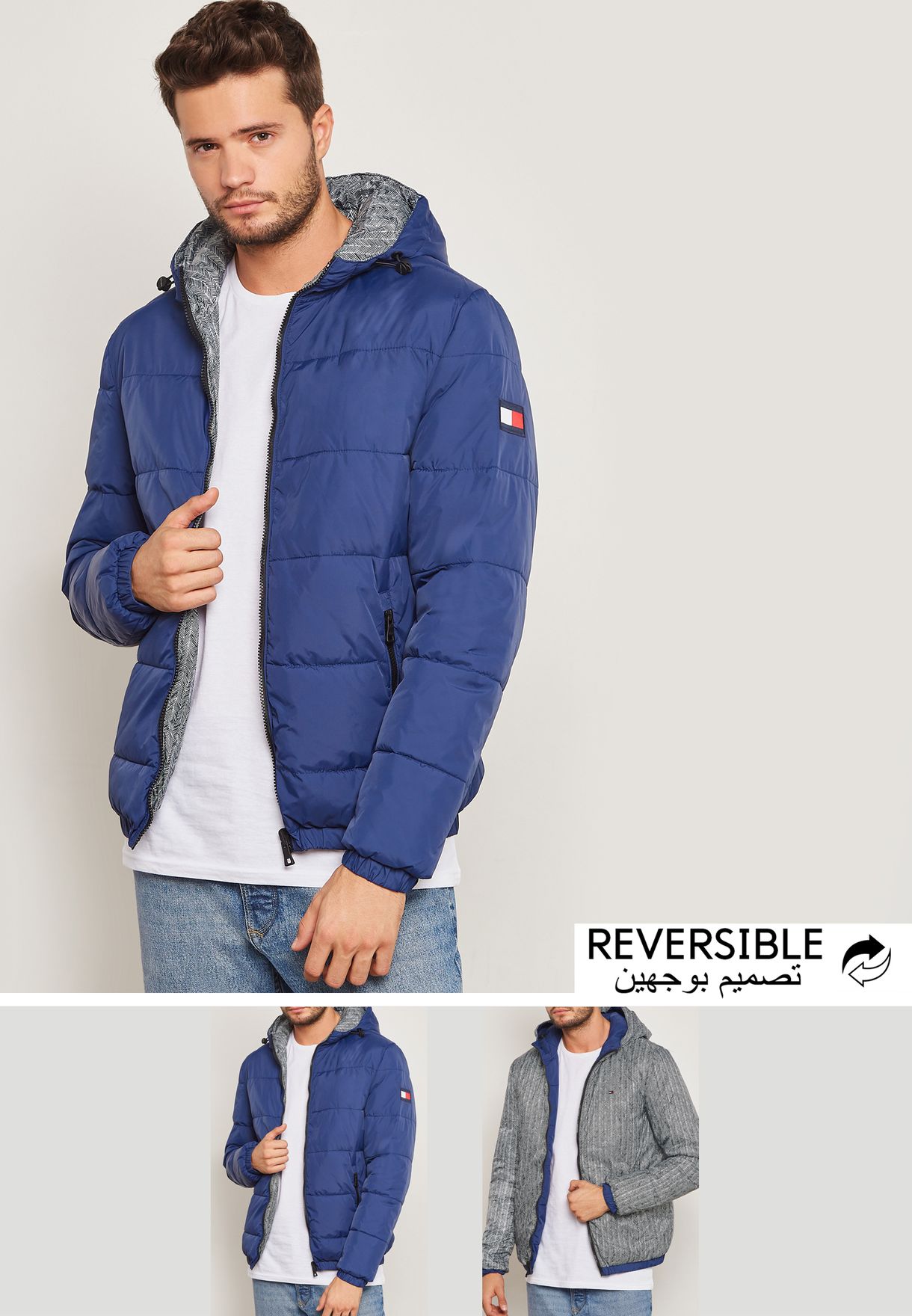 tommy hilfiger reversible hooded jacket