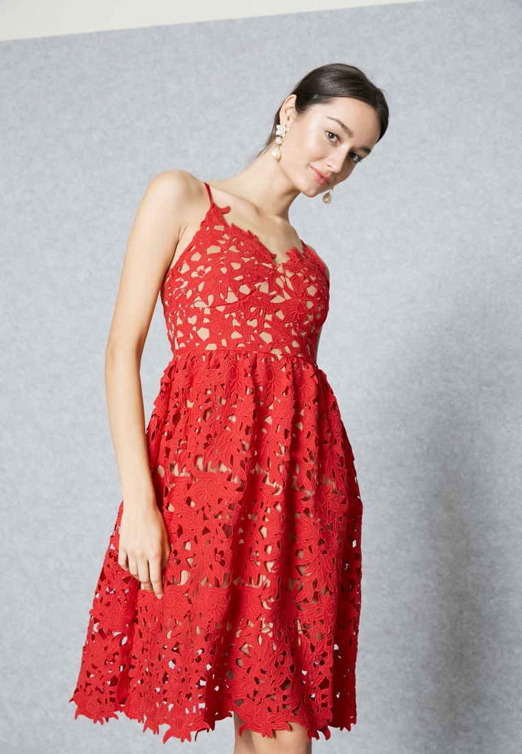 Buy Moda red Lace Cami Dress for Women in MENA, Worldwide