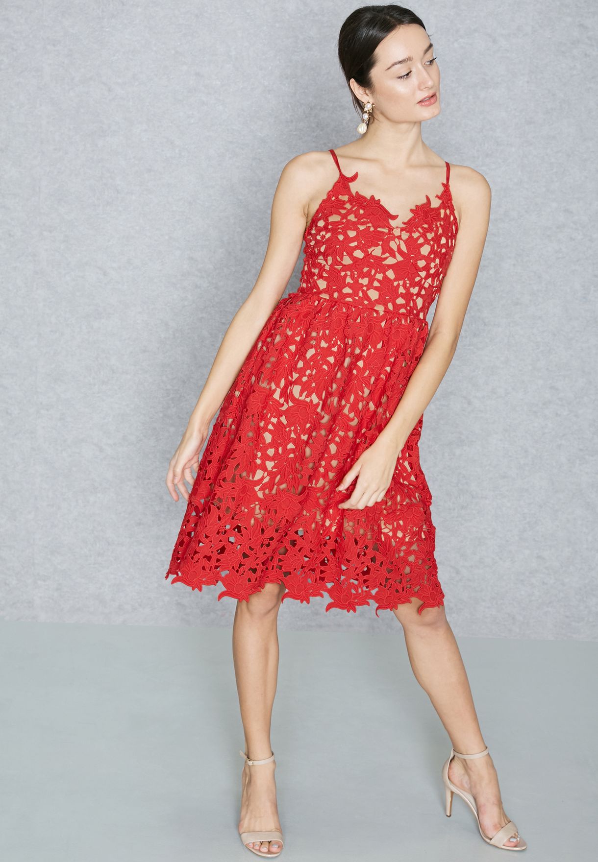 Buy Vero Moda red Lace Cami Dress for ...
