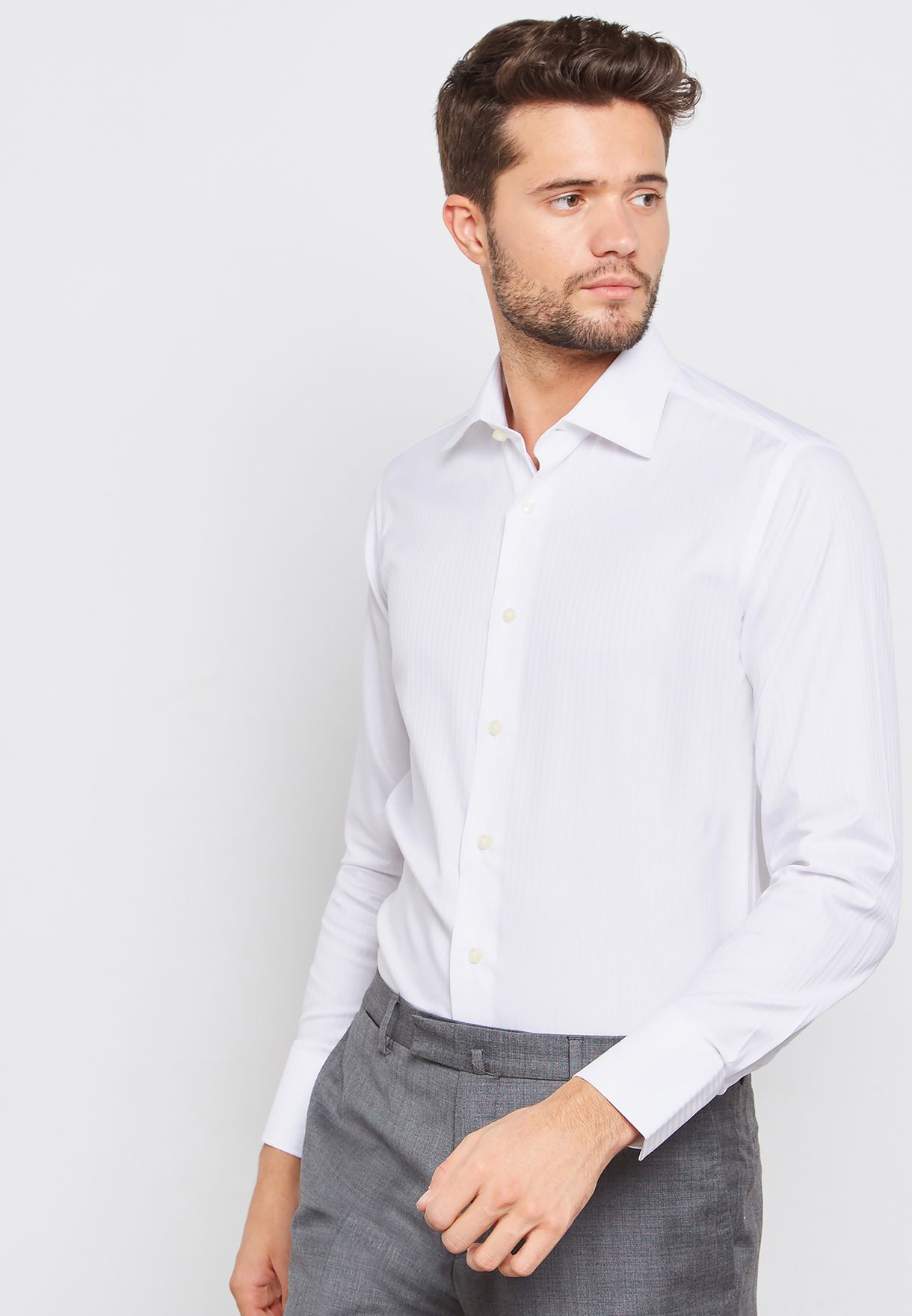 Buy Sacoor Brothers white Oxford Slim Fit Shirt for Men in MENA, Worldwide