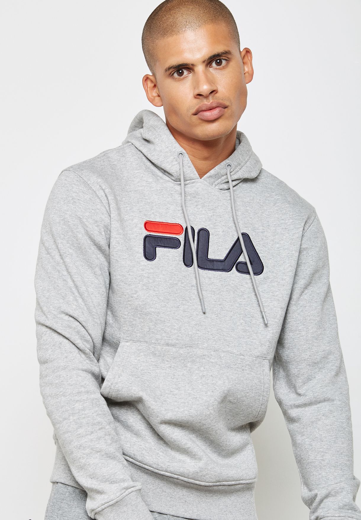 Buy Fila grey Max Logo Hoodie for Men 