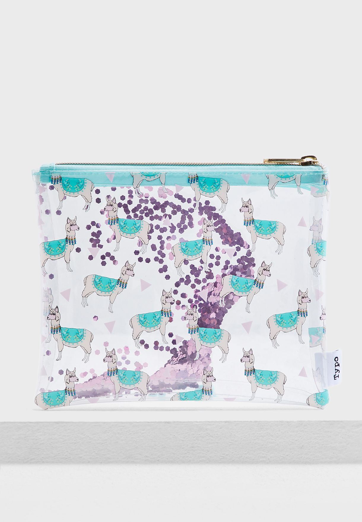 clear pencil case with pattern