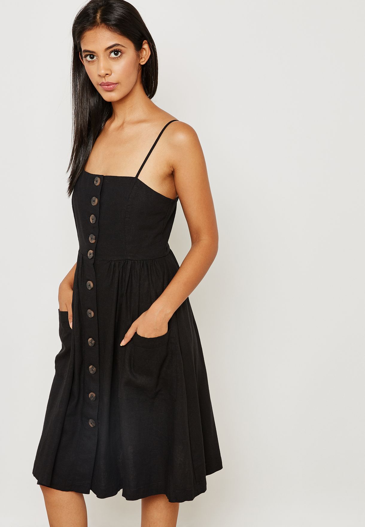 forever 21 black button up dress