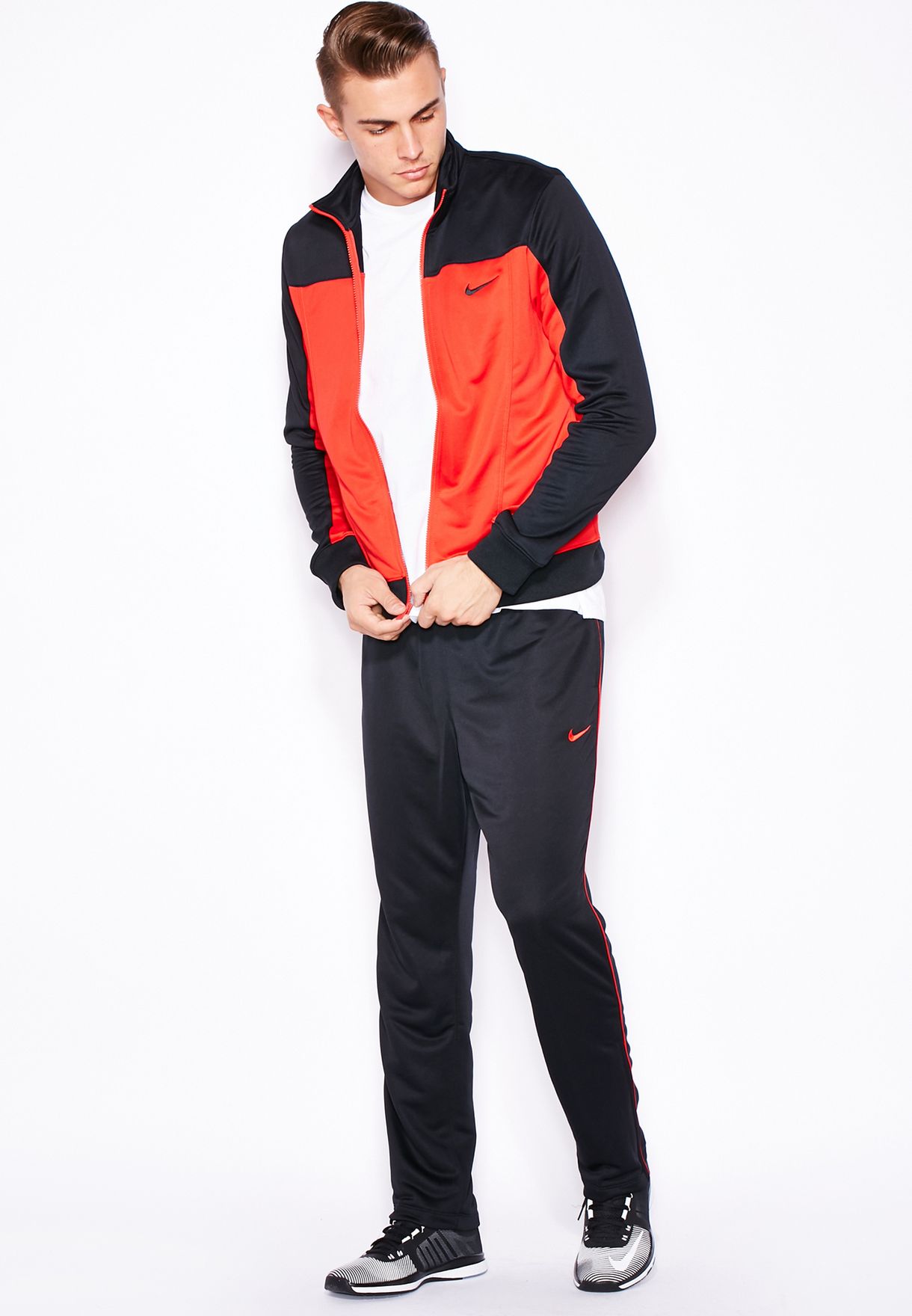 nike black poly tracksuit