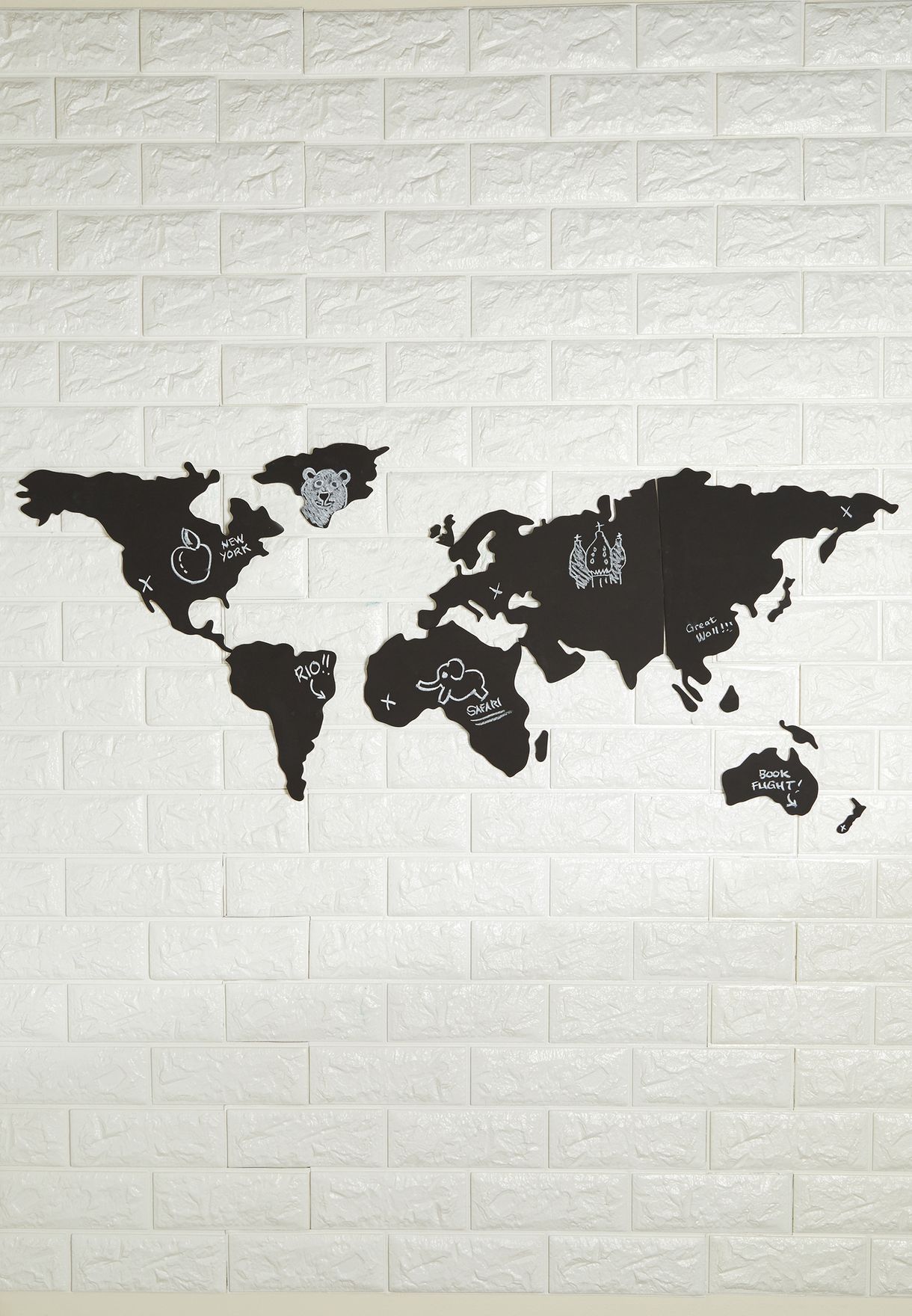 Stick On Chalk Board World Map