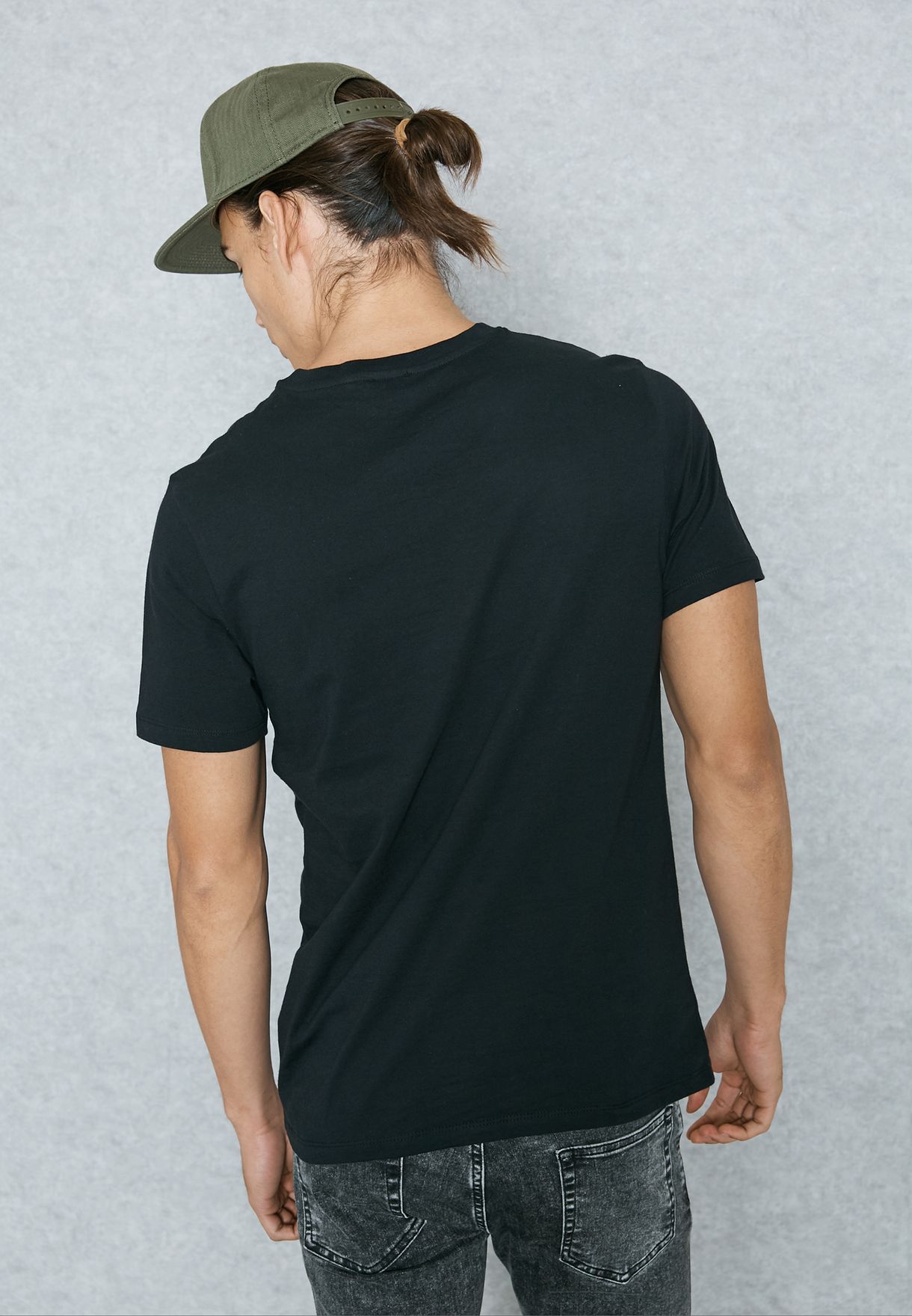 Buy Seventy Five Black Printed Crew Neck T Shirt For Men In Mena Worldwide Mfd Ra 205