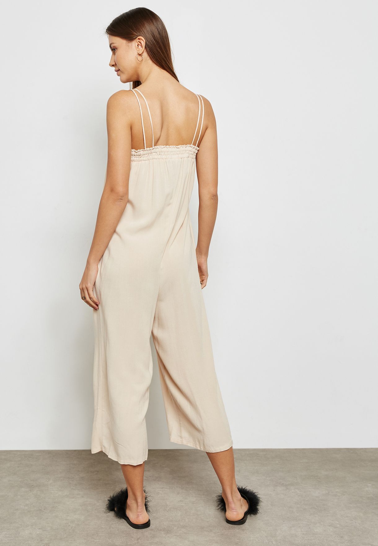 beige culotte jumpsuit