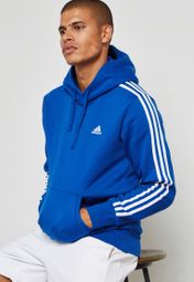 adidas 3 stripes hoodie blue