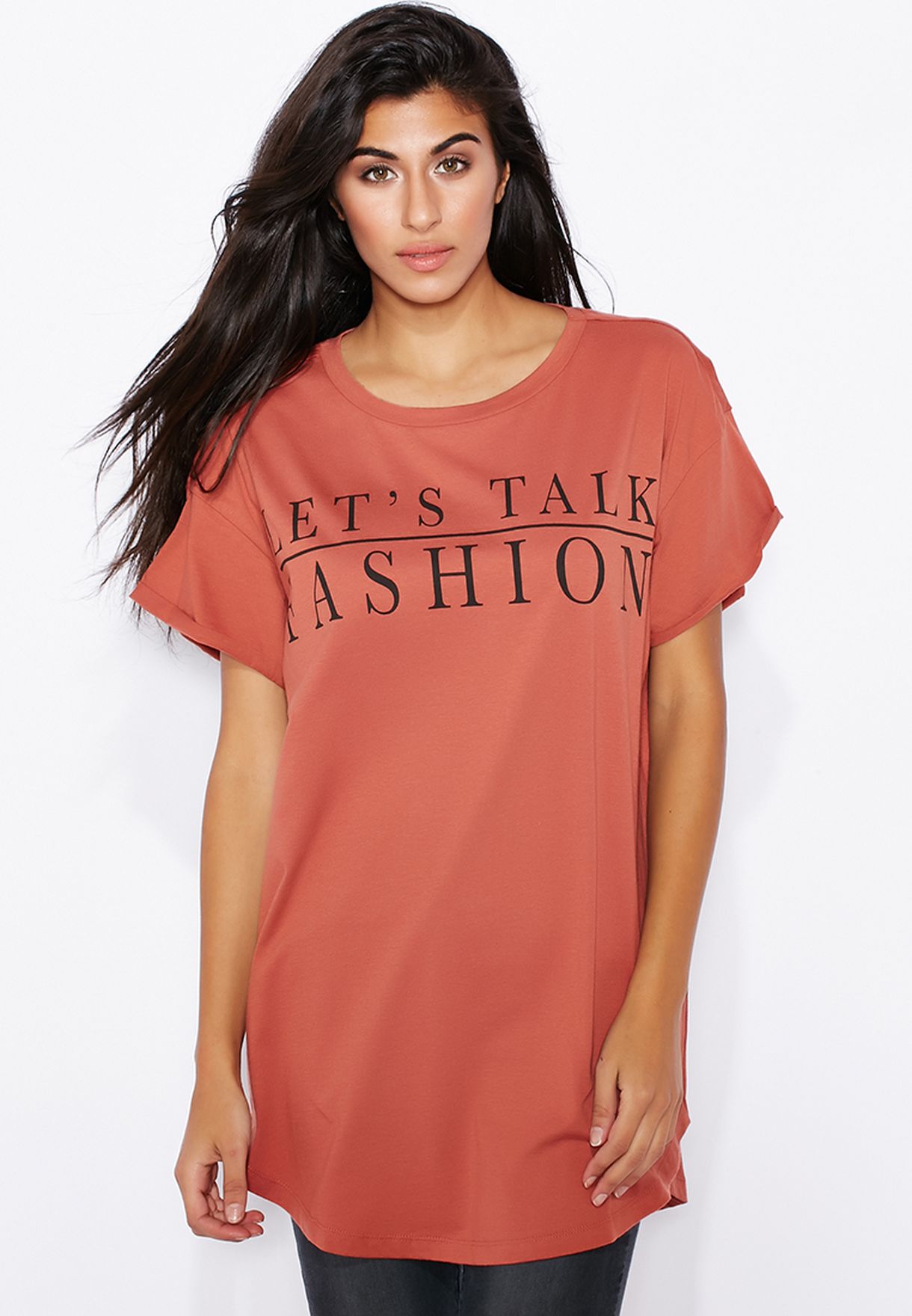 Buy Vero Moda brown Island Long T-Shirt for Women in MENA, Worldwide 10140216
