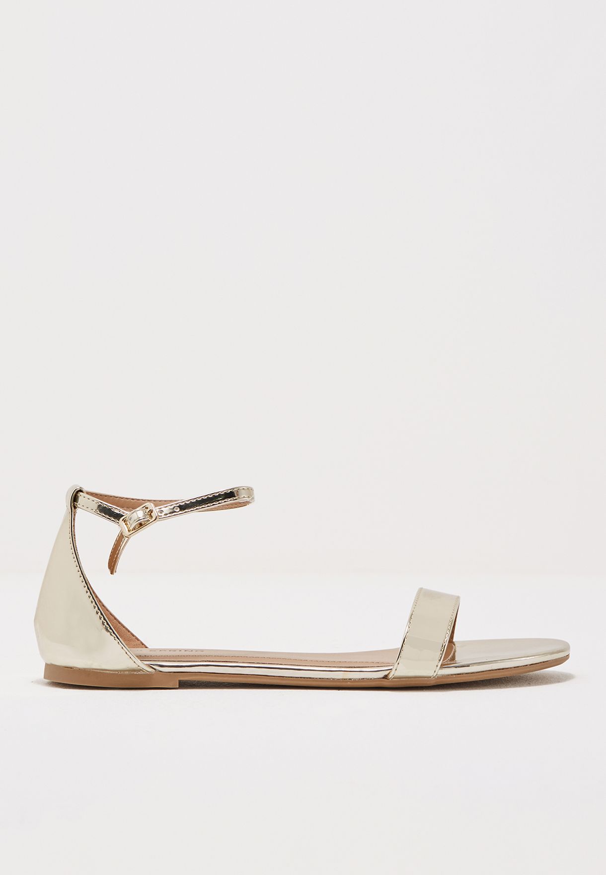 Spring gold Metallic One Strap Sandal 