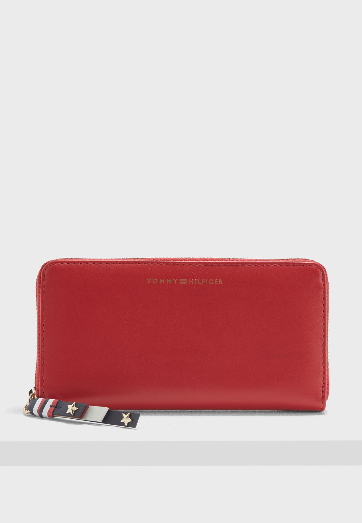 tommy hilfiger red leather purse