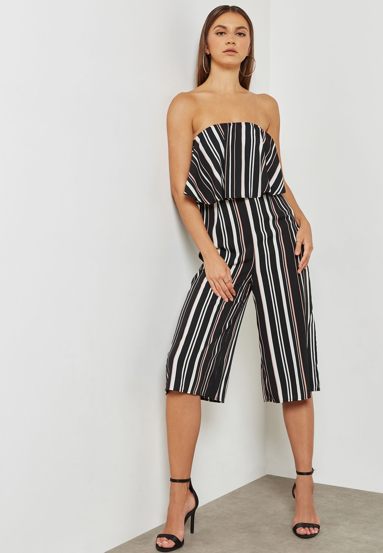 black bandeau culotte jumpsuit