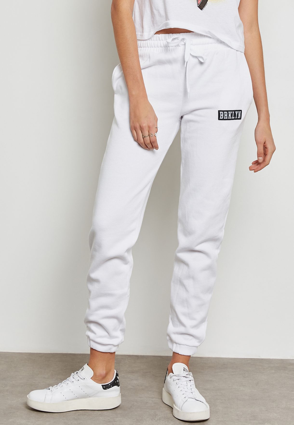 forever 21 white sweatpants