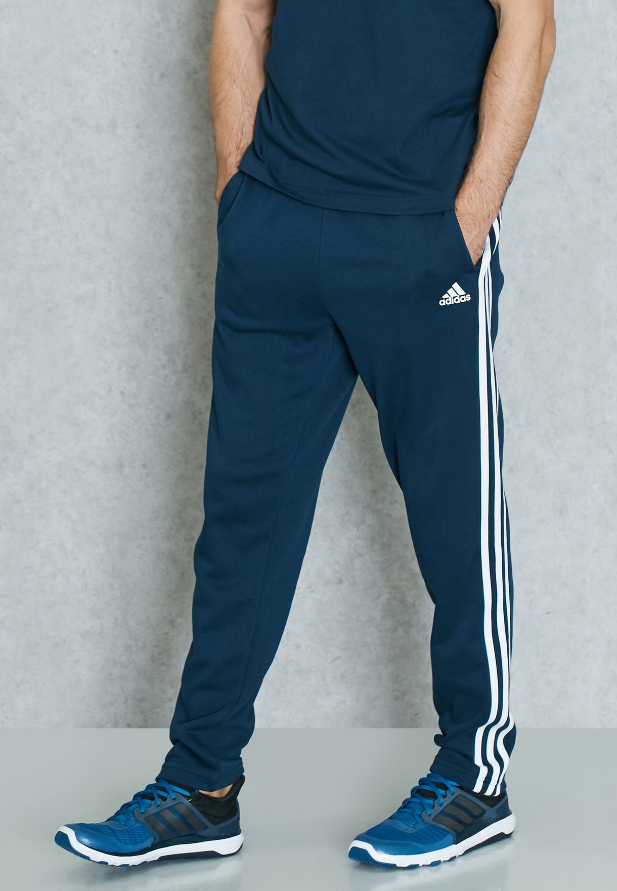 Buy adidas navy Essential 3 Stripe Sweatpants for Men in MENA, Worldwide |  BK7447