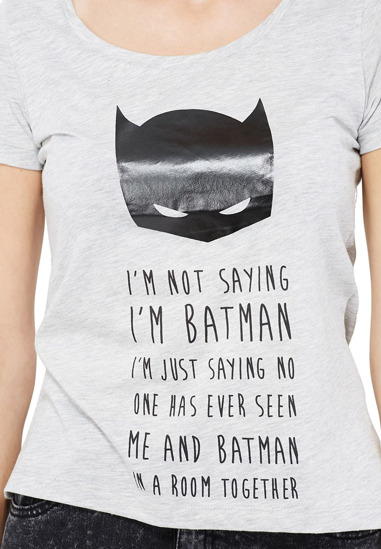 Buy Only grey Batman Slogan T-Shirt for Women in MENA, Worldwide