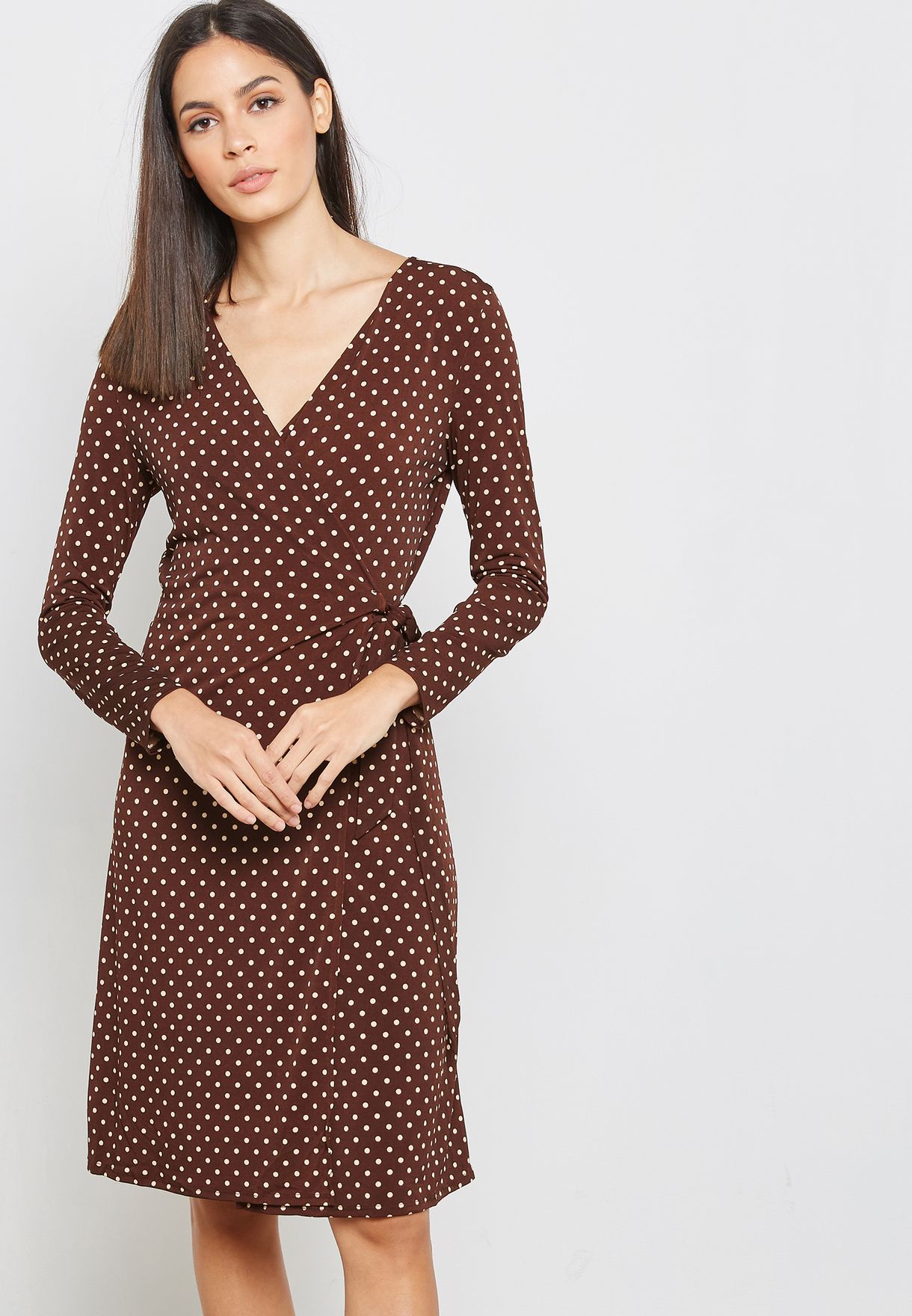 dotted wrap dress