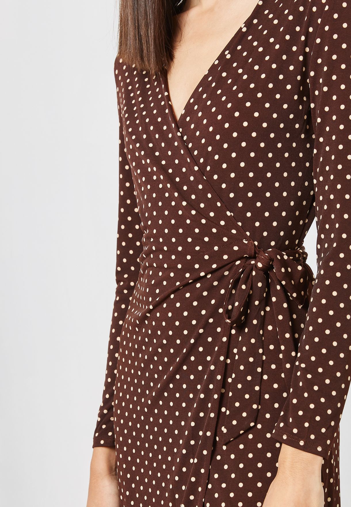 dotted wrap dress