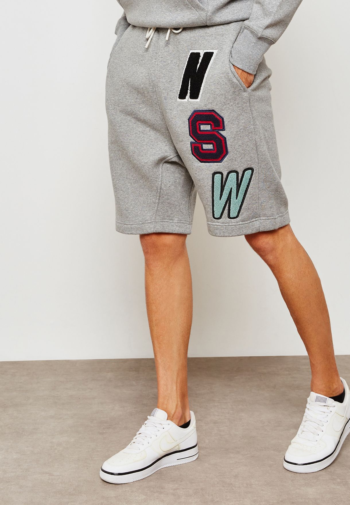 Buy Nike grey NSW Fleece Shorts for Men 