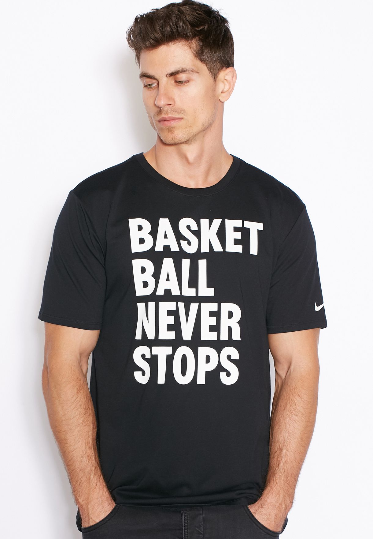 nike basketball never stops shirt