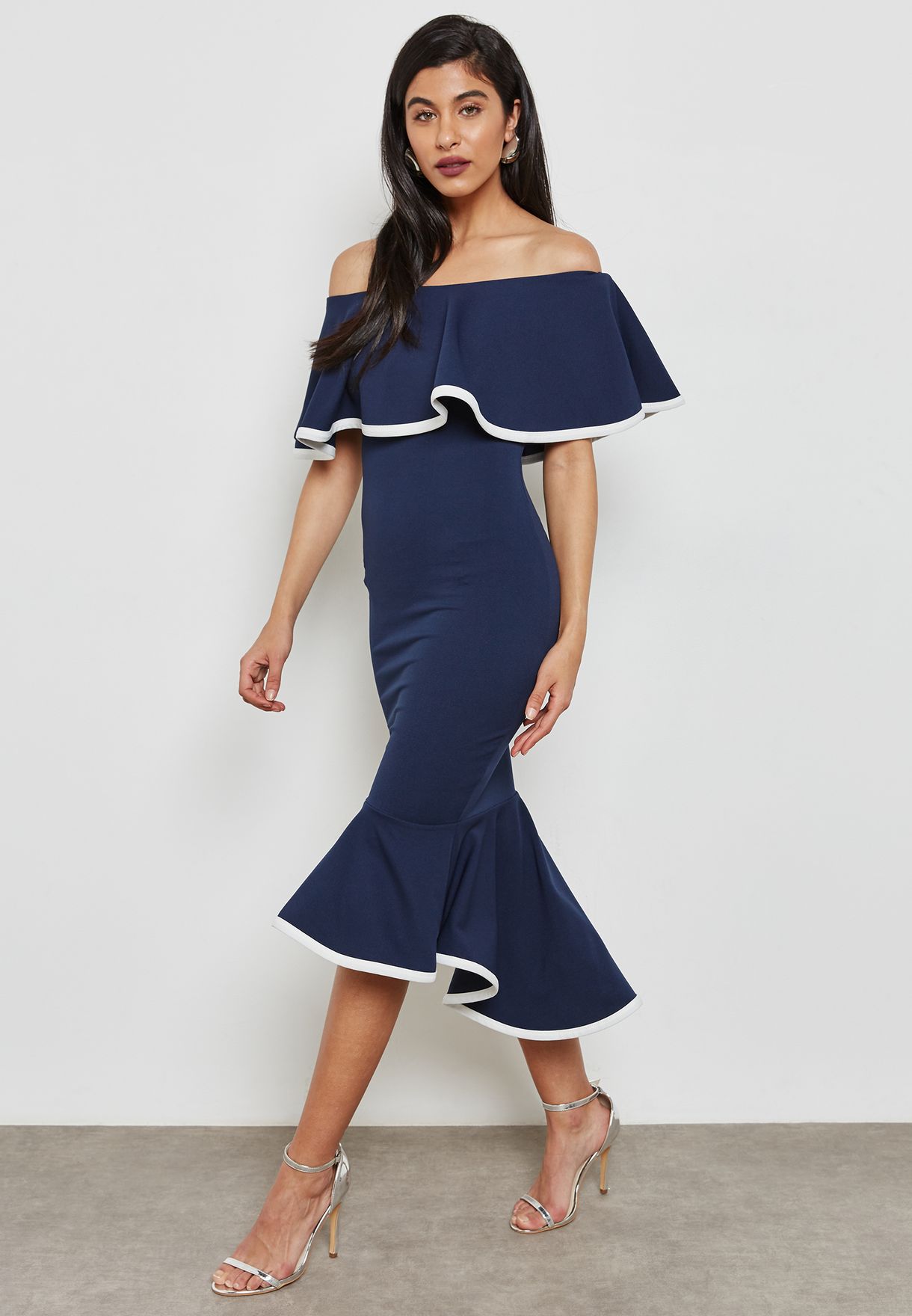 bardot midi dress summer