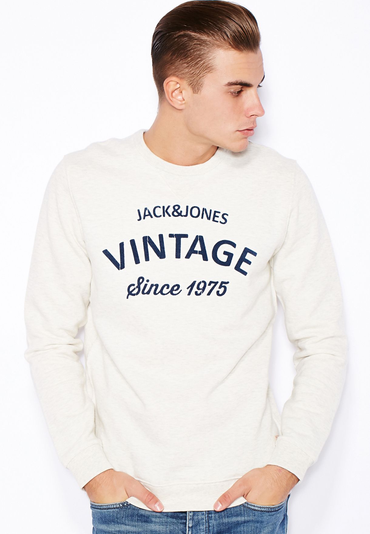 Verloren dichtheid Imitatie Buy Jack Jones white Vintage Sweatshirt for Men in MENA, Worldwide