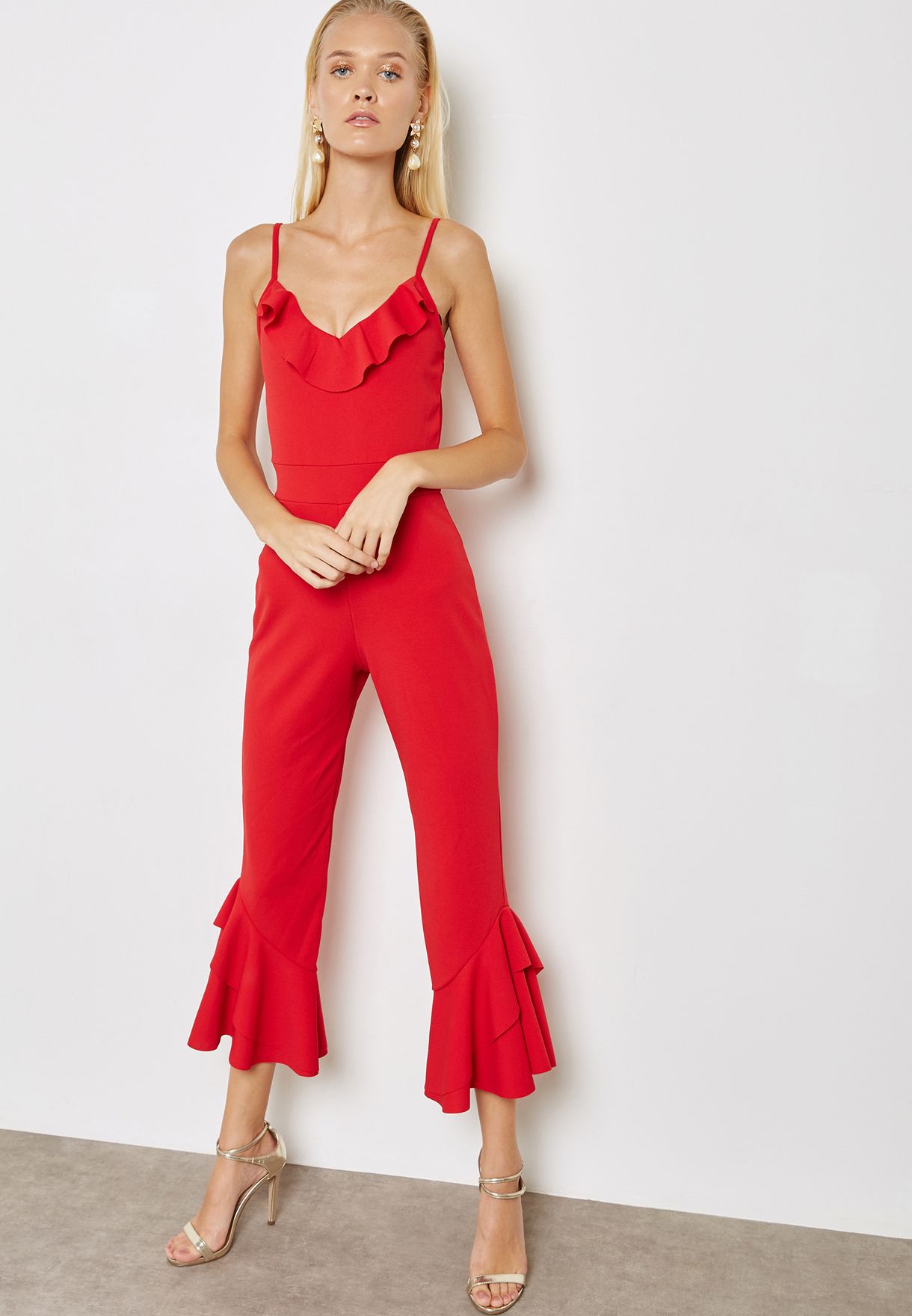 quiz red playsuit