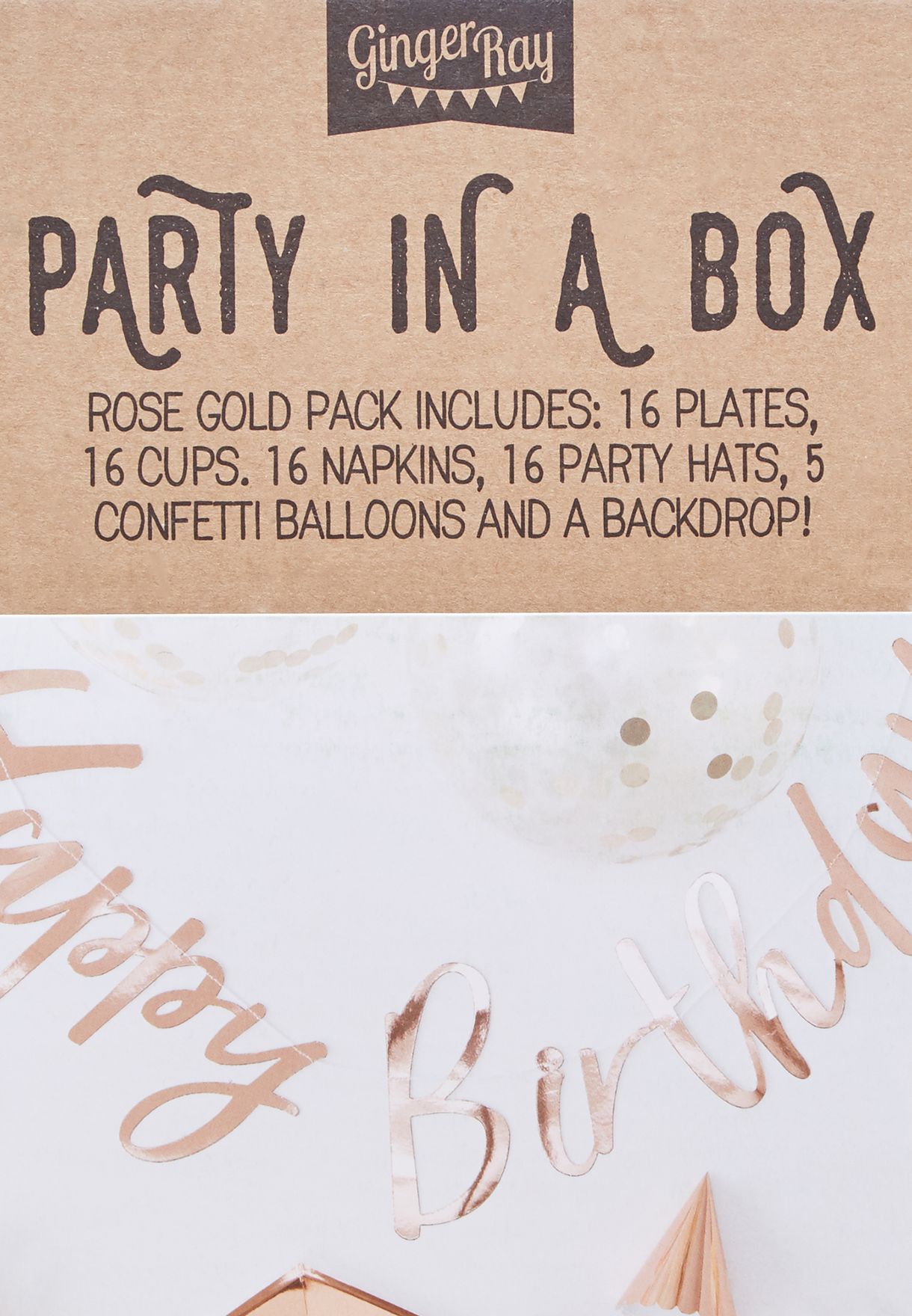 Birthday Party In A Box Rose Gold