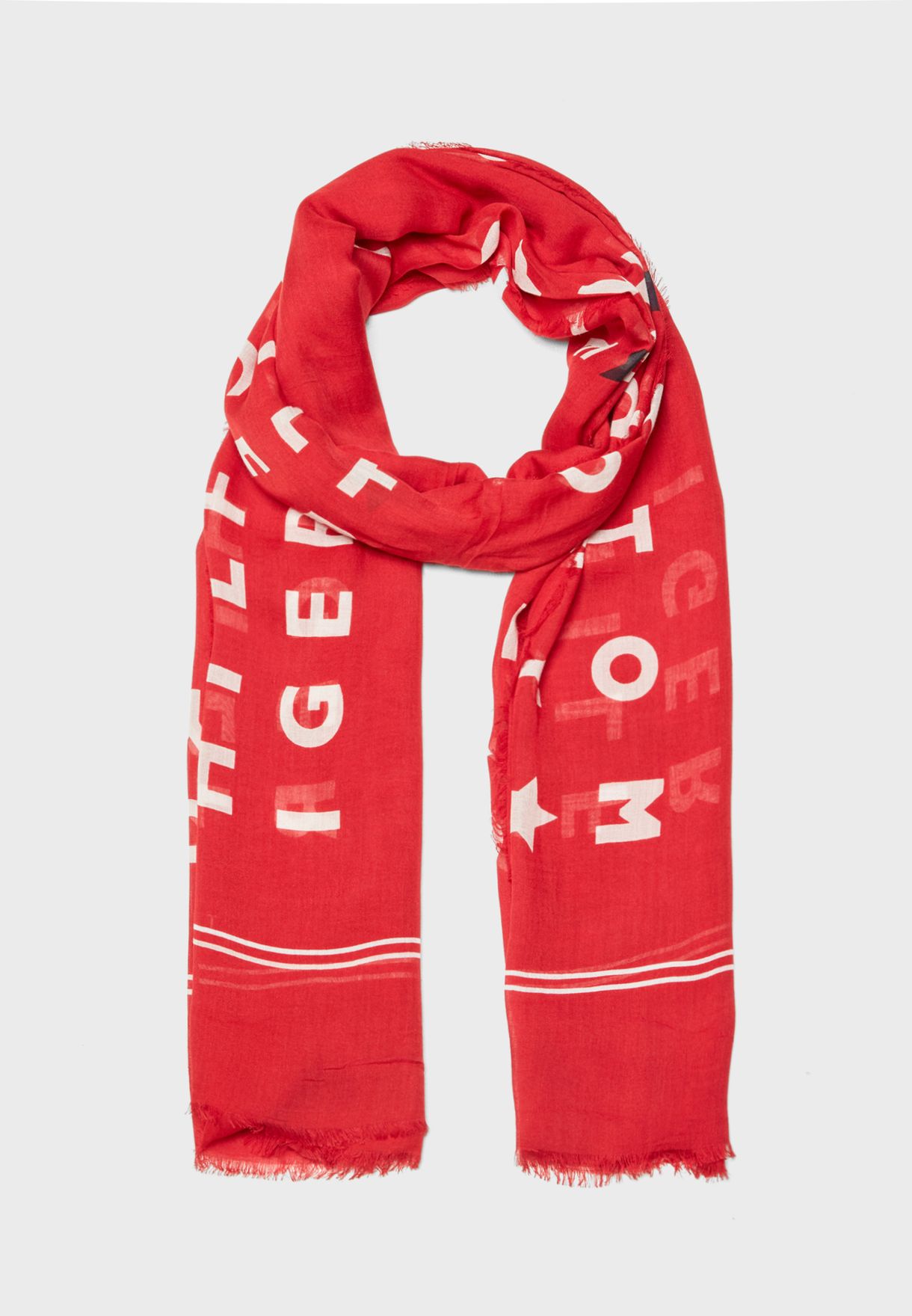 red tommy hilfiger scarf