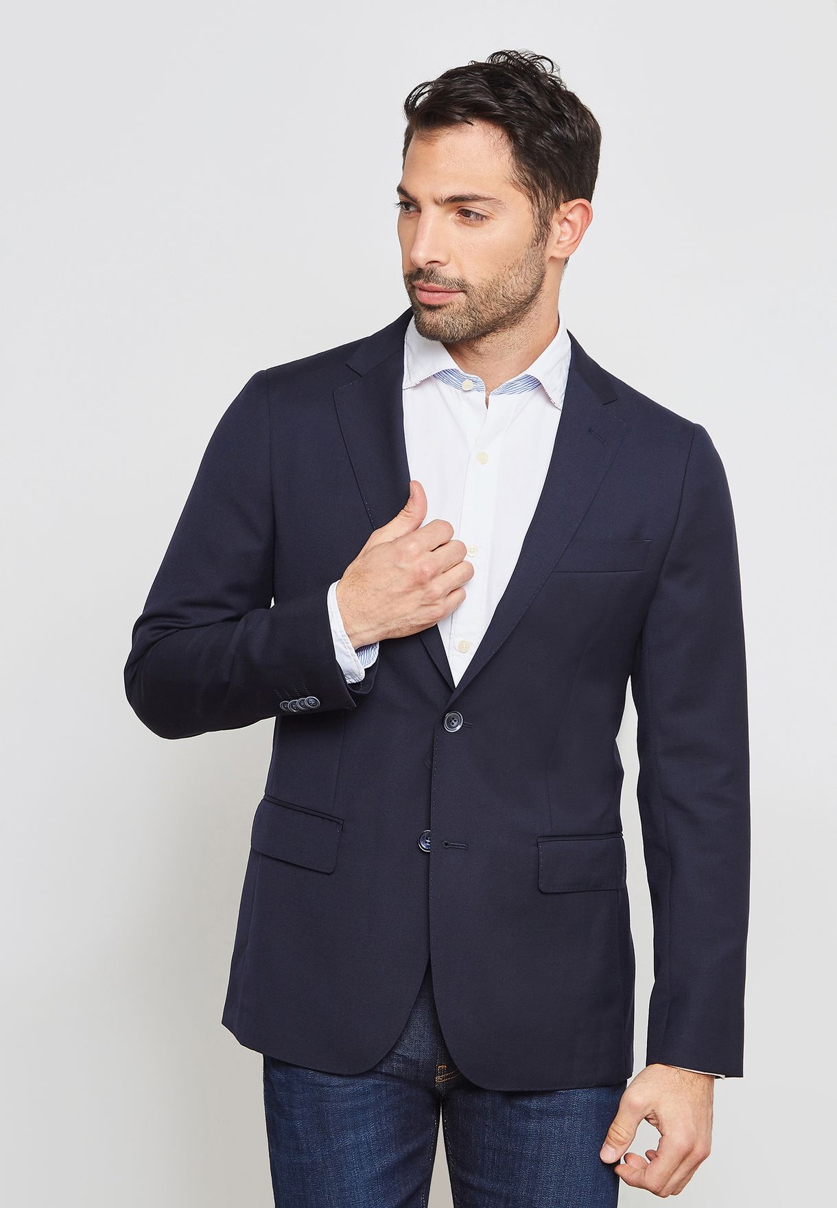 Buy Sacoor Brothers navy Classic Slim Fit Blazer for Men in MENA, Worldwide