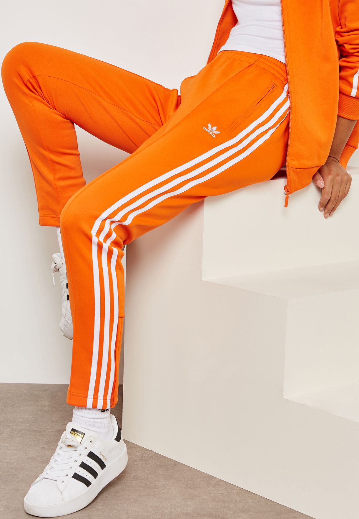 adidas sweatpants orange