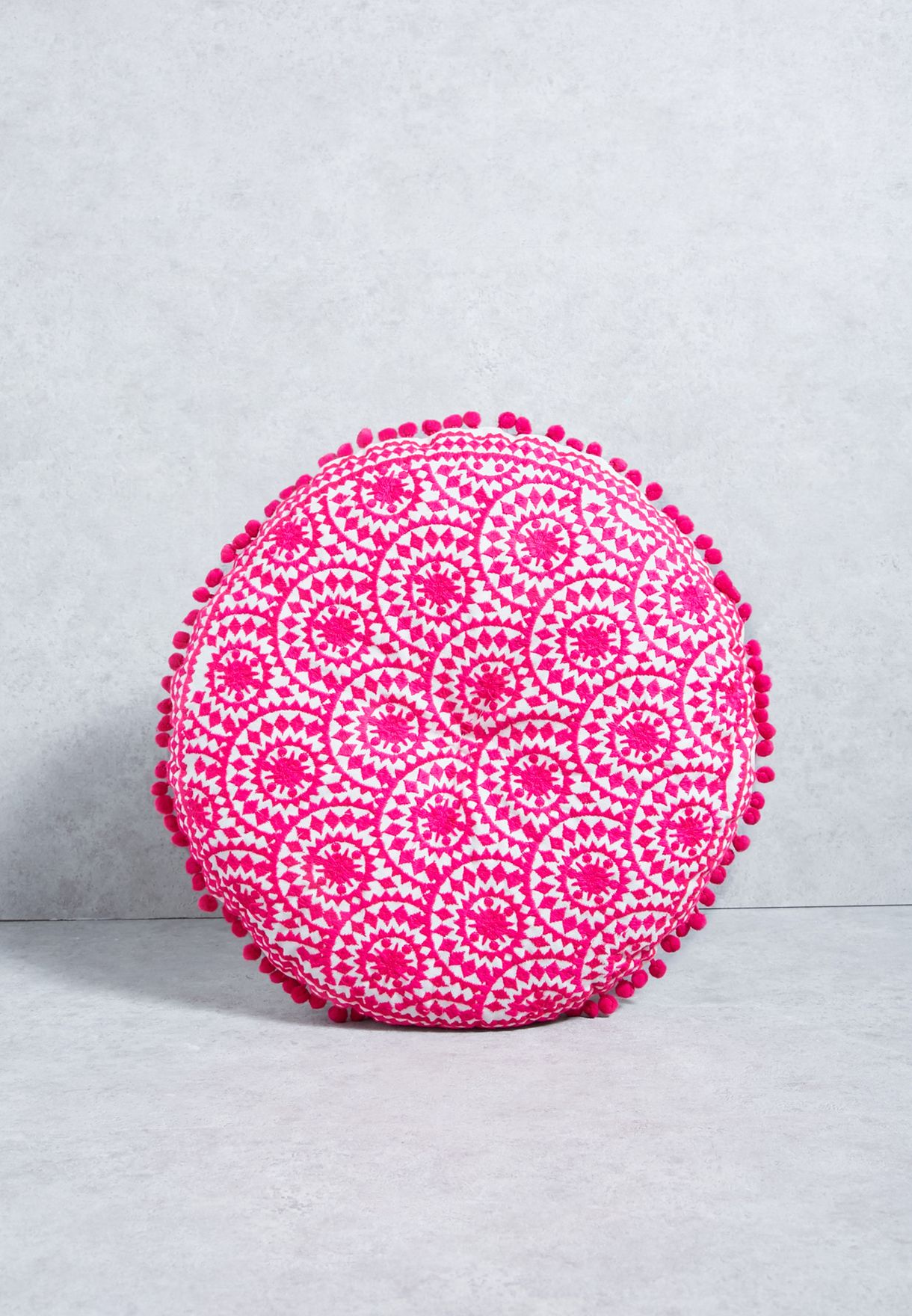 Round Casablanca Embroidered Cushion Insert Included