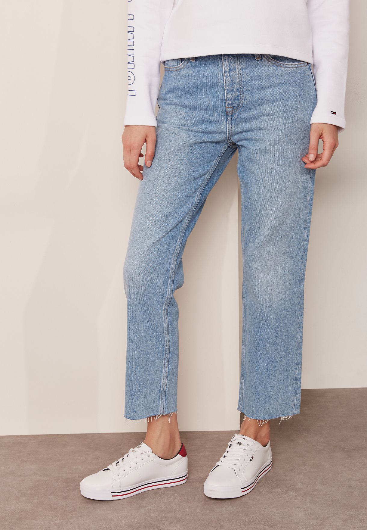 women's straight leg cropped jeans