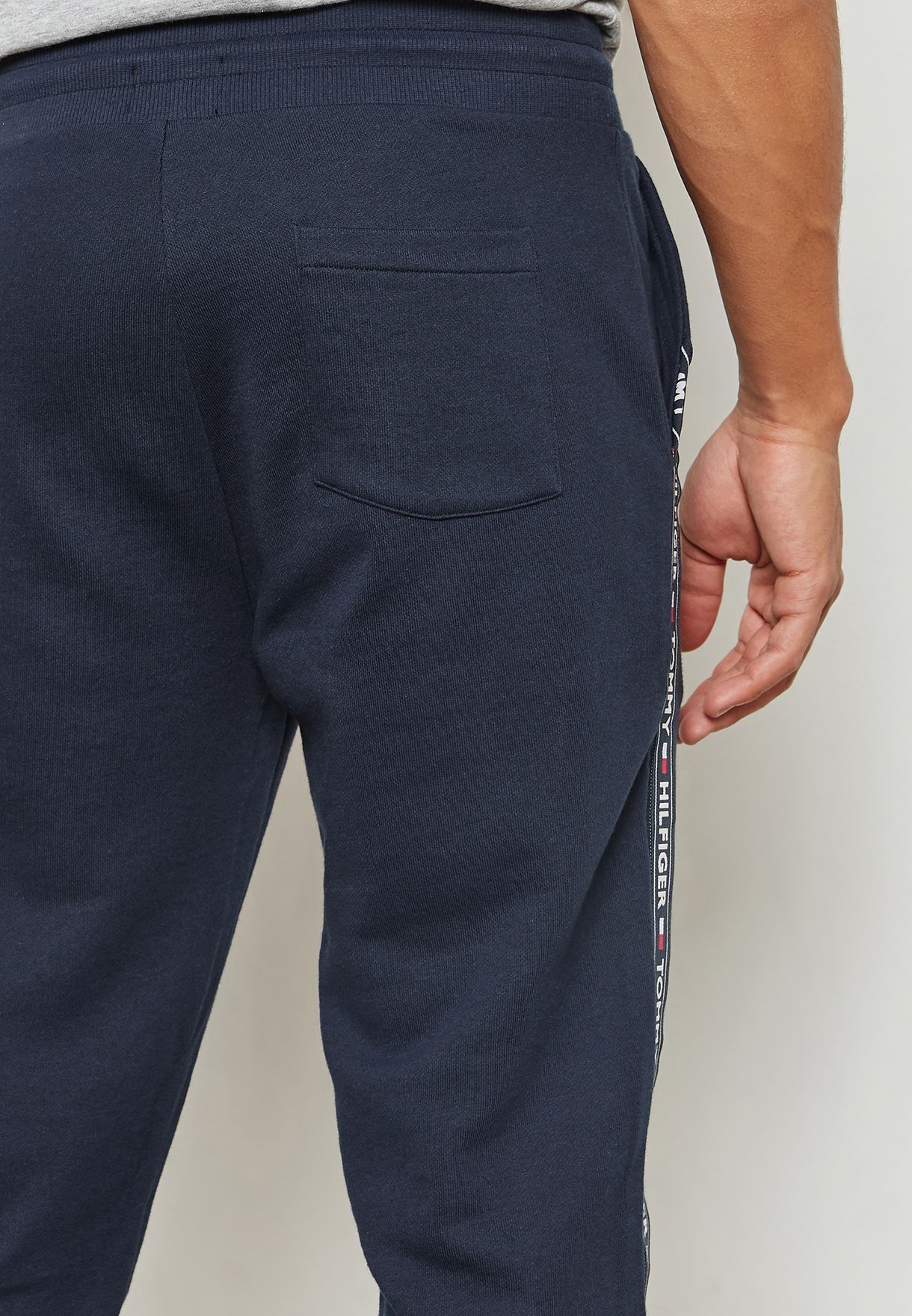 tommy hilfiger navy taped track pants